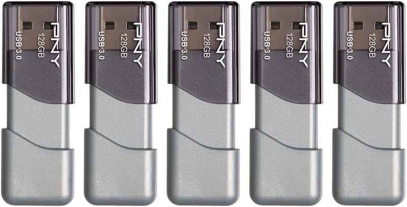 PNY 128GB Turbo Attaché 3 USB 3.0 Flash Drive 5-Pack – Grey, P-FD128X5TBOP-MP, 100MB/s, Light-Weight Durable - Data Storage and Transfer - Image 4